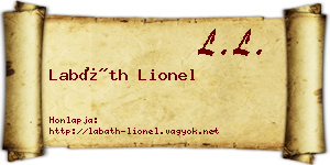 Labáth Lionel névjegykártya